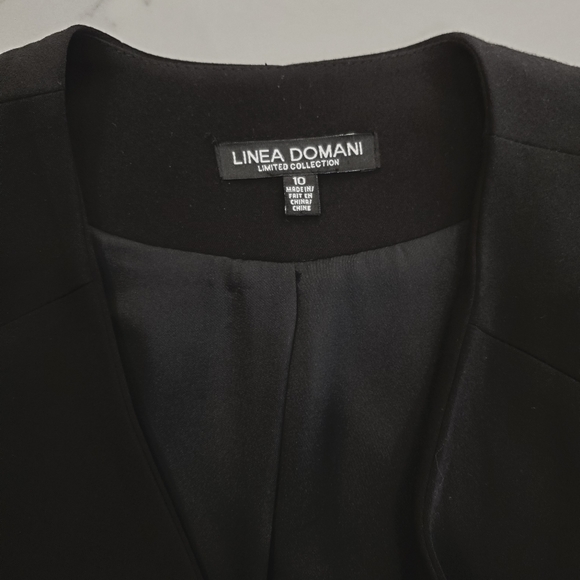 Linea Domani Black Jacket with Zippers Size 10 - Picture 3 of 5